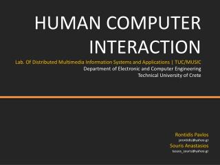 HUMAN COMPUTER INTERACTION