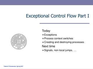 Exceptional Control Flow Part I