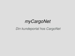 myCargoNet