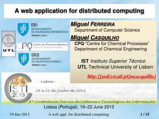 A web application for distributed computing