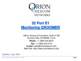 32 Port E1 Monitoring GROOMER