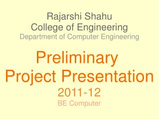 Rajarshi Shahu College of Engineering Department of Computer Engineering