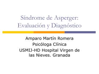 Síndrome de Asperger: Evaluación y Diagnóstico