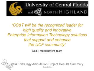CS&amp;T Strategy Articulation Project Results Summary June 2006