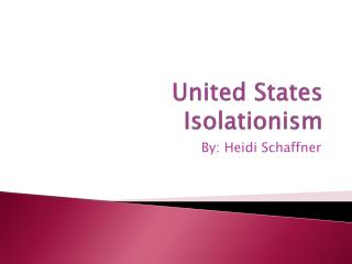 United States Isolationism