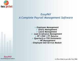 EasyPAY A Complete Payroll Management Software
