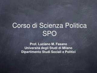 Corso di Scienza Politica SPO