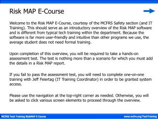 Risk MAP E-Course