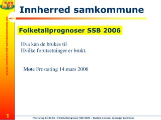 Folketallprognoser SSB 2006