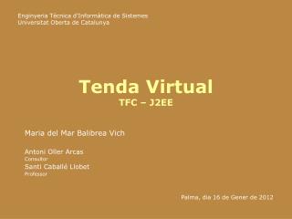 Tenda Virtual TFC – J2EE