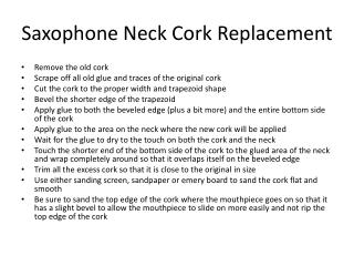 Saxophone Neck Cork Replacement