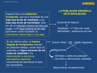 La población española. Estructura
