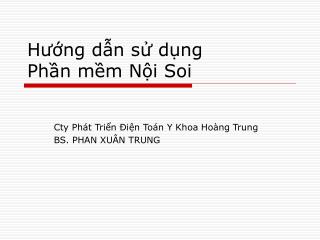 Hướng dẫn sử dụng Phần mềm Nội Soi