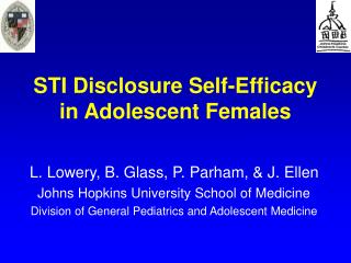 STI Disclosure Self-Efficacy in Adolescent Females