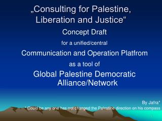 „Consulting for Palestine, Liberation and Justice“