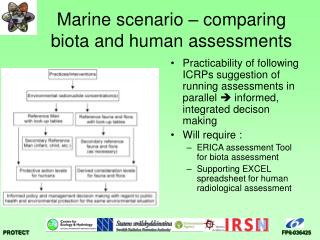 Marine scenario – comparing biota and human assessments