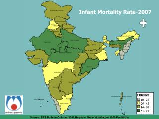 Source: SRS Bulletin,October 2008,Registrar General,India,per 1000 live births