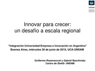 Innovar para crecer: un desafío a escala regional