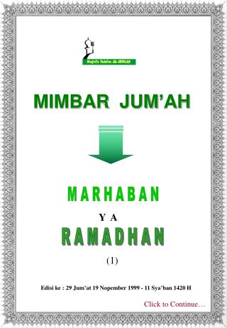 MIMBAR JUM’AH