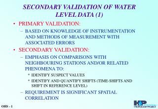 SECONDARY VALIDATION OF WATER LEVEL DATA (1)