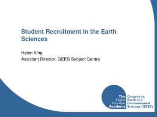 Student Recruitment in the Earth Sciences