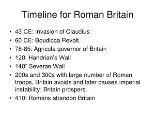 Timeline for Roman Britain