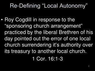 Re-Defining “Local Autonomy”