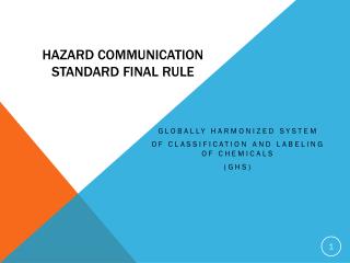 Hazard Communication Standard Final Rule