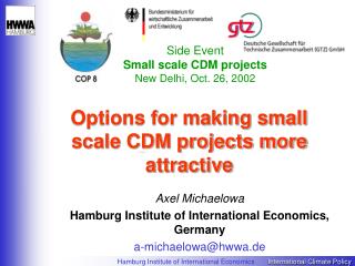 Options for making small scale CDM projects more attractive