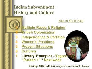 Indian Subcontinent: History and Culture