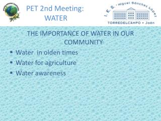 PET 2nd Meeting: WATER