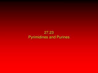 27.23 Pyrimidines and Purines