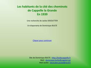 Les habitants de la cité des cheminots de Cappelle la Grande En 1939