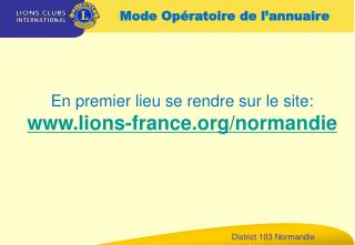 Mode Opératoire de l’annuaire