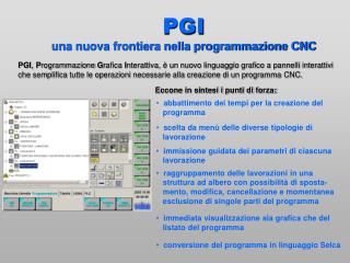PGI una nuova frontiera nella programmazione CNC