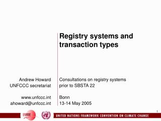 Andrew Howard UNFCCC secretariat unfccct ahoward@unfccct