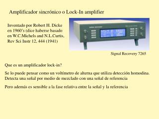 Amplificador sincrónico o Lock-In amplifier