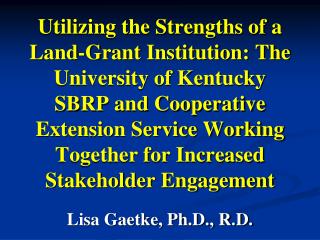 Lisa Gaetke, Ph.D., R.D.