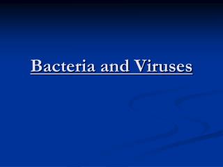 Bacteria and Viruses