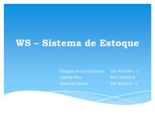 WS – Sistema de Estoque