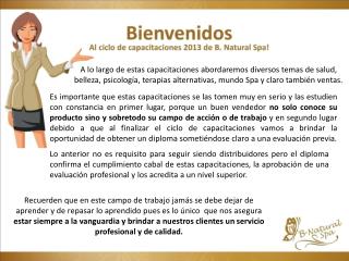 Material exclusivo para Distribuidores B. Natural Spa Todos los derechos reservados