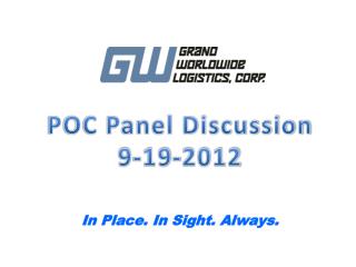 POC Panel Discussion 9-19-2012