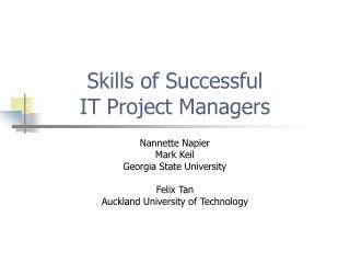 Skills of Successful IT Project Managers