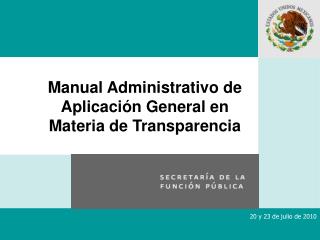 Manual Administrativo de Aplicación General en Materia de Transparencia