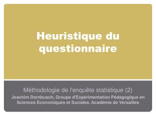 Heuristique du questionnaire