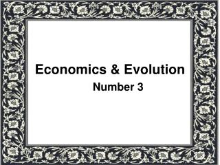 Economics &amp; Evolution