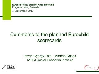 Comments to the planned Eurochild scorecards