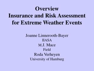 Insurance-Related Actions and Risk Assessment in the Context of the UN FCCC