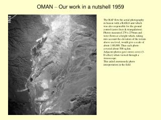 OMAN – Our work in a nutshell 1959