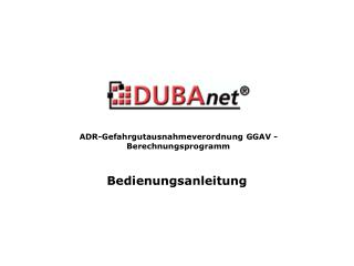 ADR-Gefahrgutausnahmeverordnung GGAV - Berechnungsprogramm